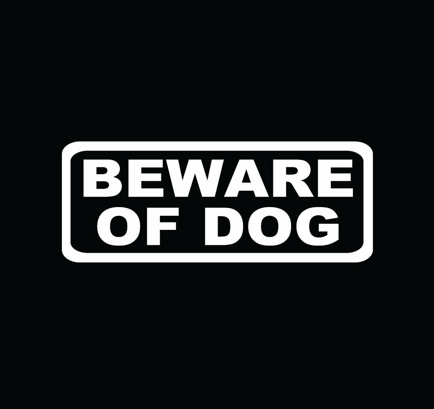 9"x3.5" BEWARE OF DOG Door Sign Vinyl Decal Sticker Door, Wall - Home, Vet Office