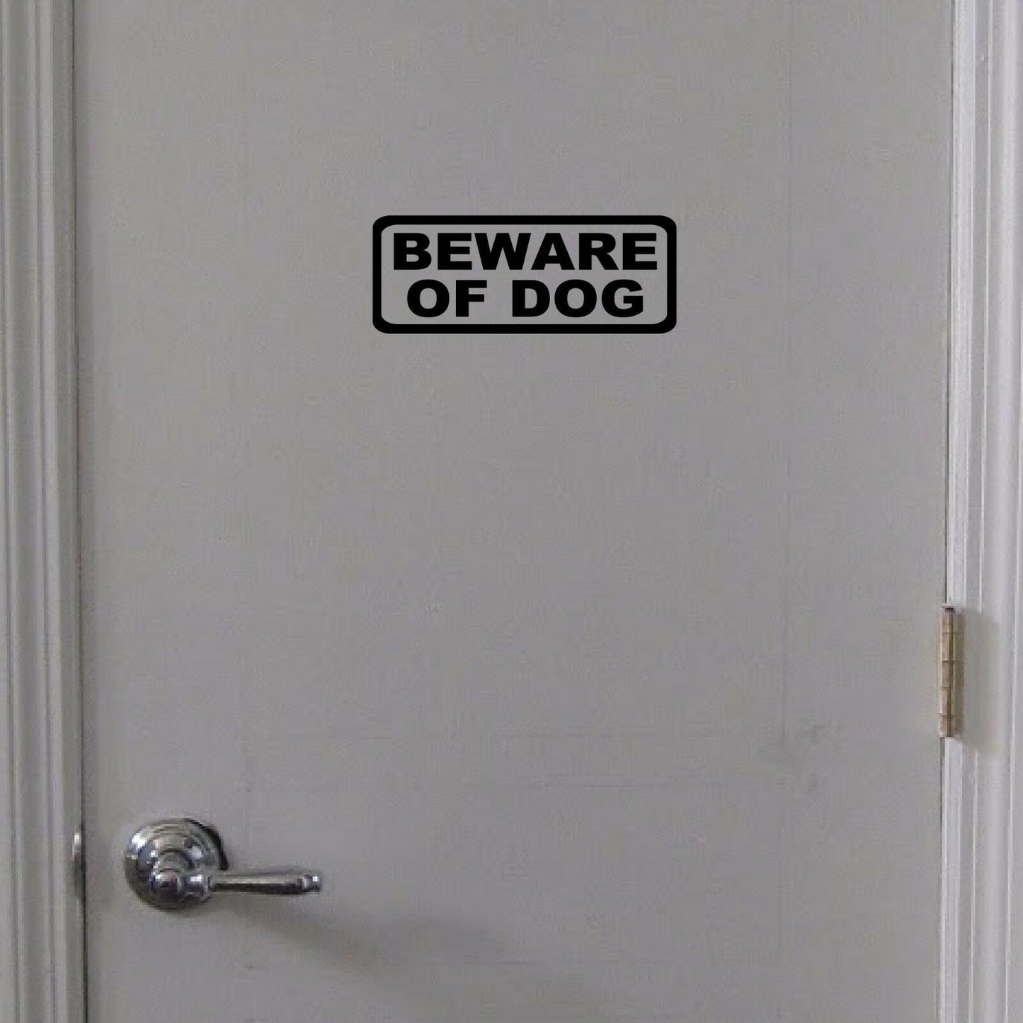 9"x3.5" BEWARE OF DOG Door Sign Vinyl Decal Sticker Door, Wall - Home, Vet Office