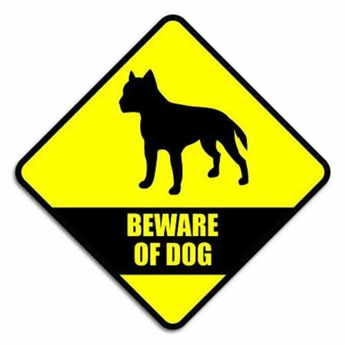 Beware of Dog Pitbull Warning Vinyl Sticker