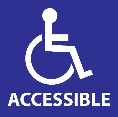 6" Handicap Accessible Window Decal Sticker Self Adhesive Indoor & Outdoor