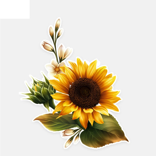 11.5*13.7CM Sunflower Decor Flowers Car Stickers High Quality Personalized Colored