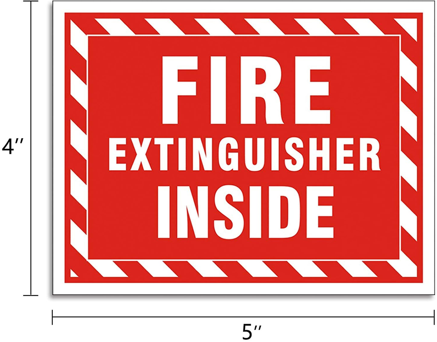 5”x4” Fire Extinguisher Inside Sticker, Fire Extinguisher Sign, 4 Pack,