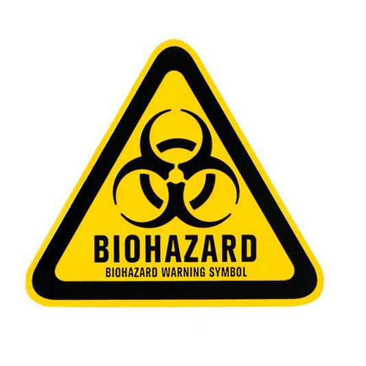 12x10.7cm Cartoon Triangle Aluminum BIOHAZARD WARNING SYMBOL Car Sticker Retro- Decals