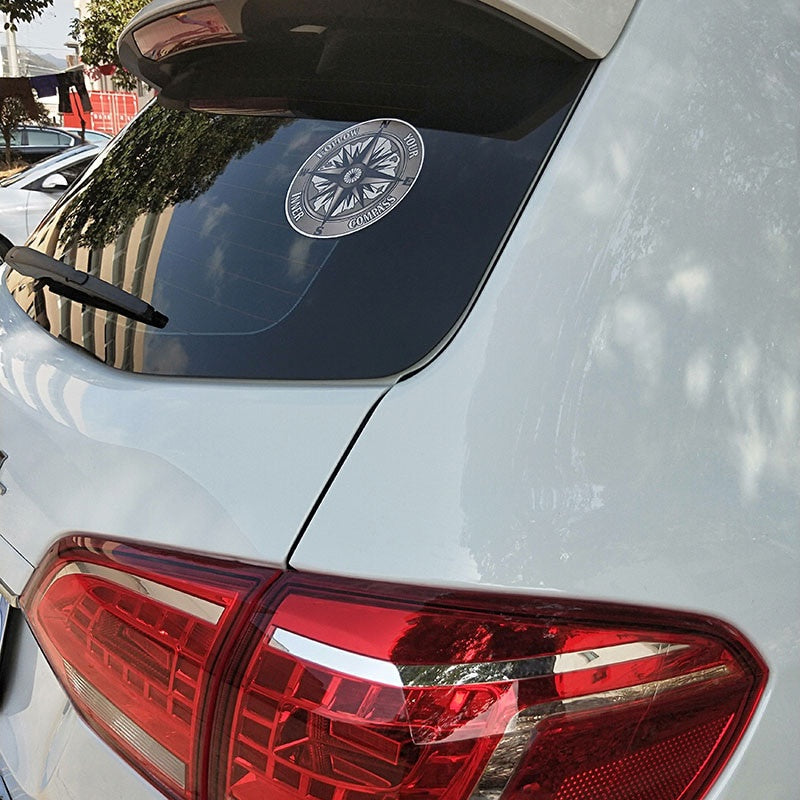 13CM*13CM Funny Follow your inner compass PVC High Quality Car Sticker