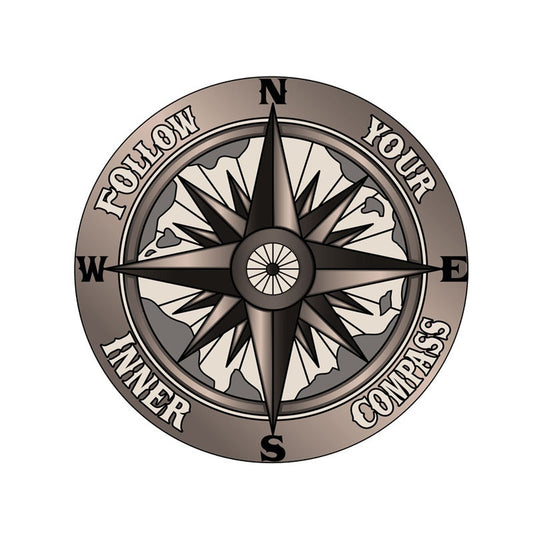 13CM*13CM Funny Follow your inner compass PVC High Quality Car Sticker