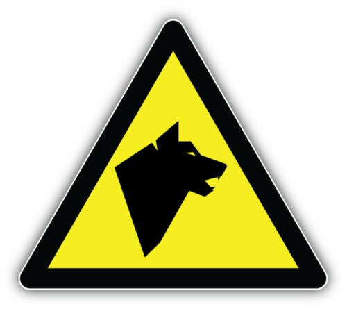 Beware Of Dog Warning Sign Car Bumper Sticker Decal