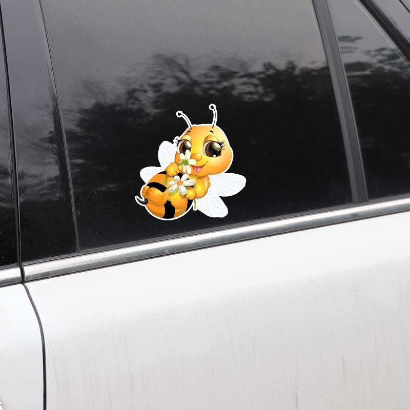 14.4CM*15.2CM A Lovely Little Bee PVC Car Sticker Decal