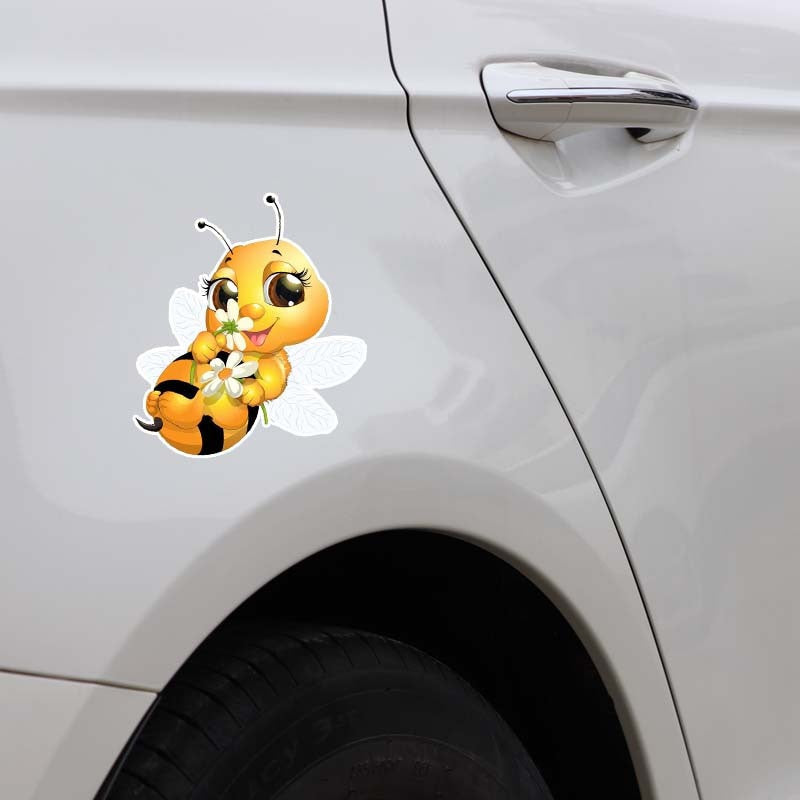 14.4CM*15.2CM A Lovely Little Bee PVC Car Sticker Decal
