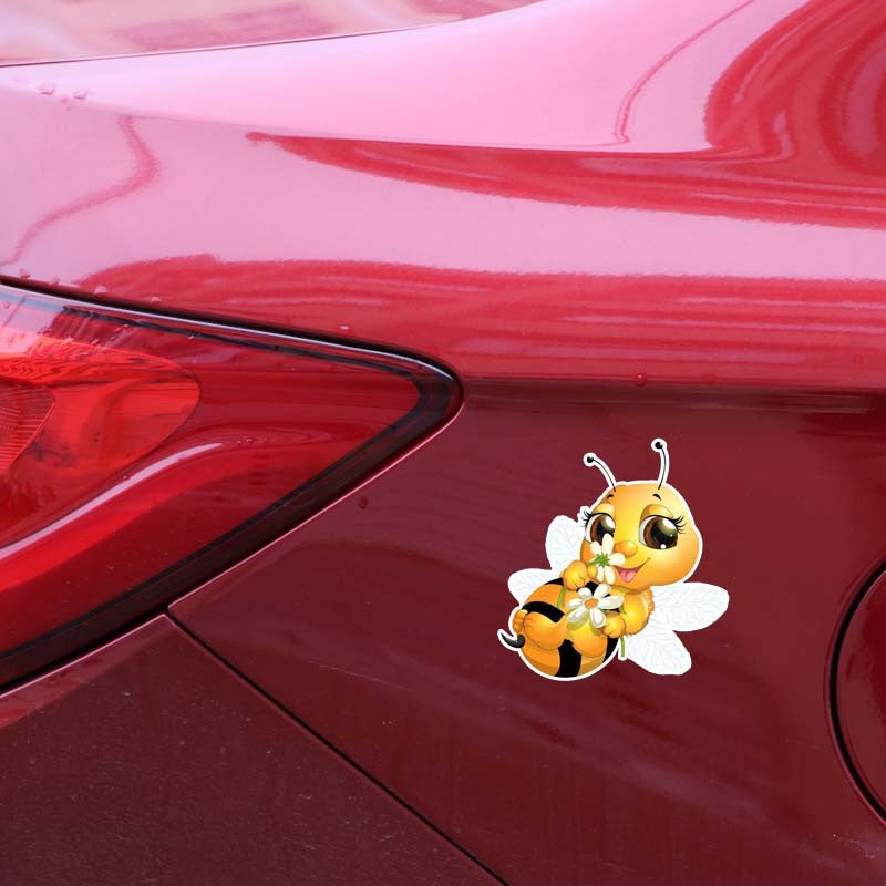 14.4CM*15.2CM A Lovely Little Bee PVC Car Sticker Decal