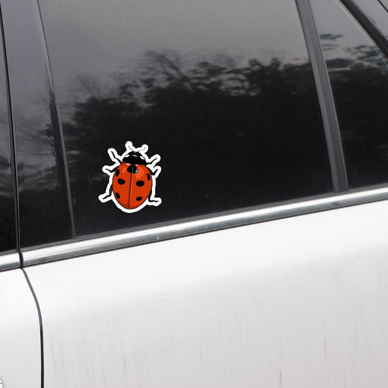 12CM*10.6CM Ladybug Animal Cartoon Car Sticker Funny PVC Decal