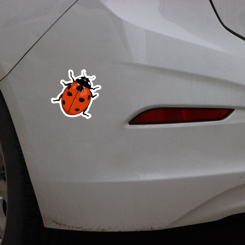 12CM*10.6CM Ladybug Animal Cartoon Car Sticker Funny PVC Decal