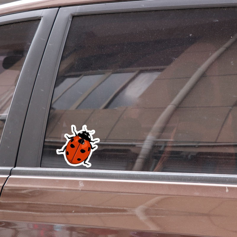 12CM*10.6CM Ladybug Animal Cartoon Car Sticker Funny PVC Decal