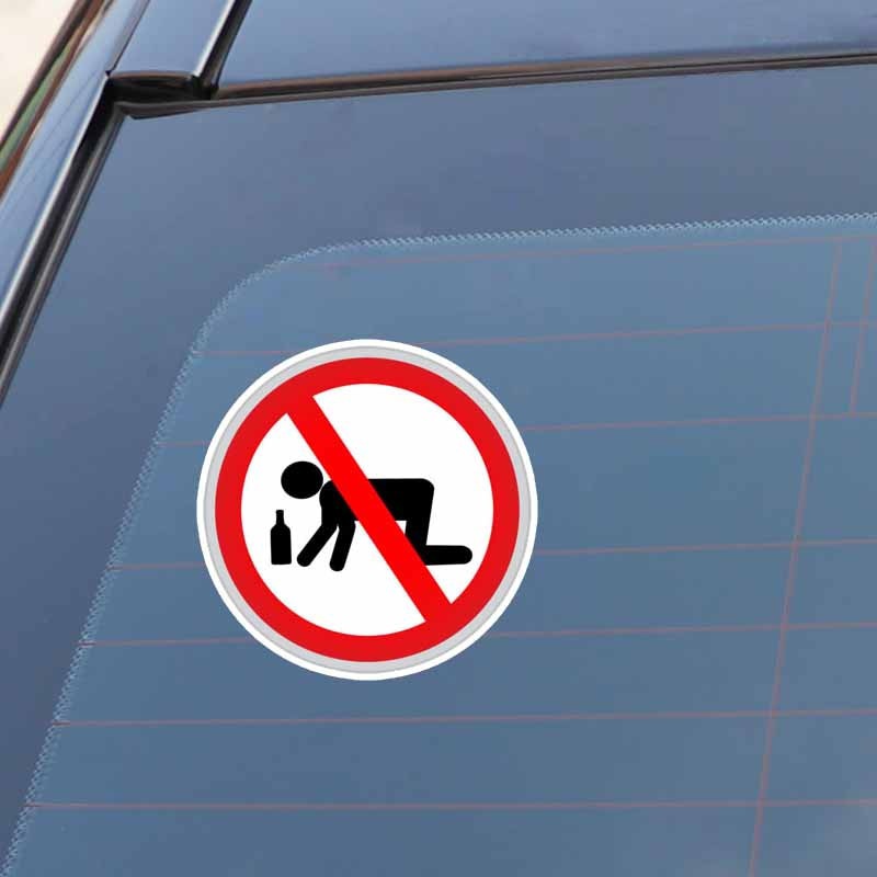 11.5CM*11.5CM Prohibiting And Intoxication Drunk Warning Car Sticker PVC Decal