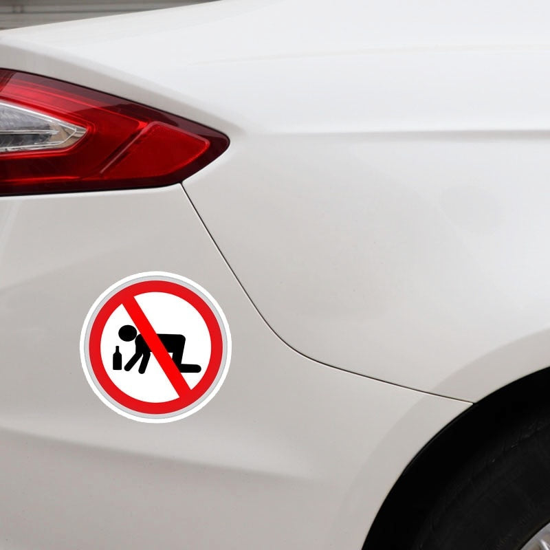 11.5CM*11.5CM Prohibiting And Intoxication Drunk Warning Car Sticker PVC Decal