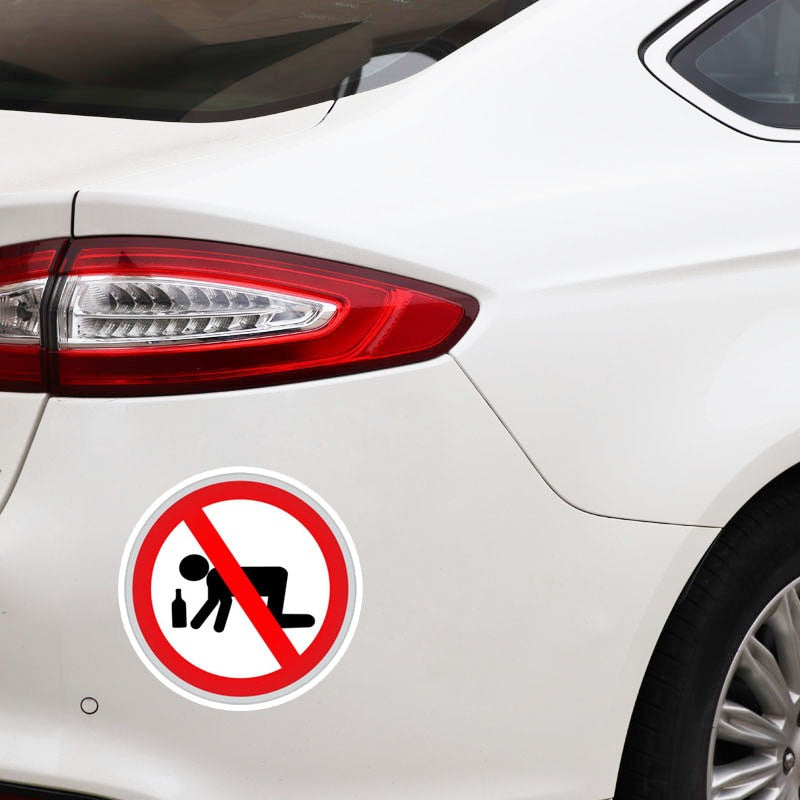 11.5CM*11.5CM Prohibiting And Intoxication Drunk Warning Car Sticker PVC Decal