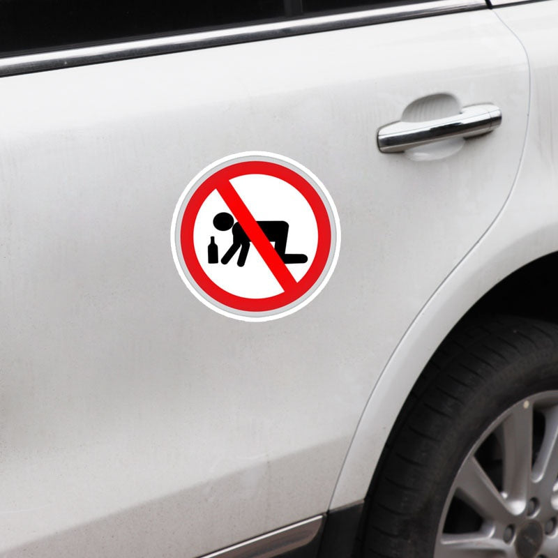 11.5CM*11.5CM Prohibiting And Intoxication Drunk Warning Car Sticker PVC Decal
