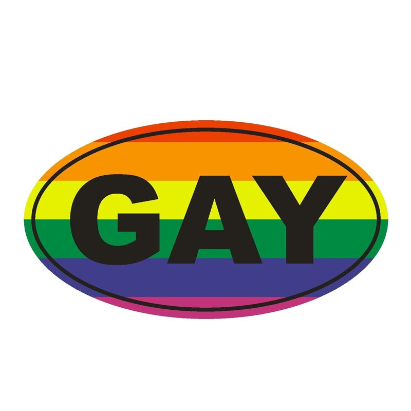 15CM*8.2CM Personality GAY EURO OVAL Funny PVC Decal Car Sticker