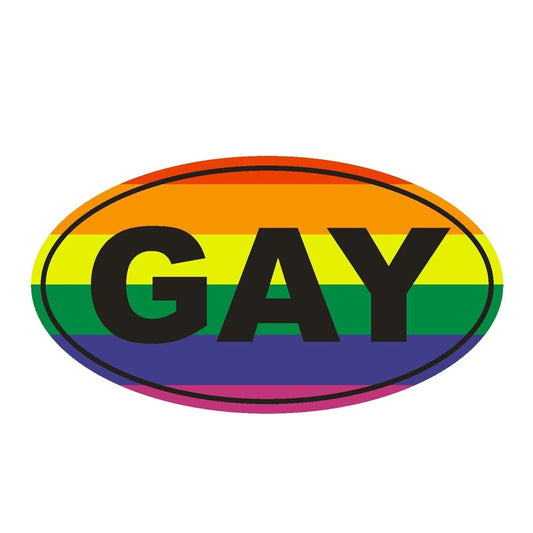 15CM*8.2CM Personality GAY EURO OVAL Funny PVC Decal Car Sticker