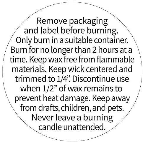 1.5" Candle Warning Stickers, 10 Labels, Black and White Text, Sticker Decal for Candle Jars, Tins and Votives