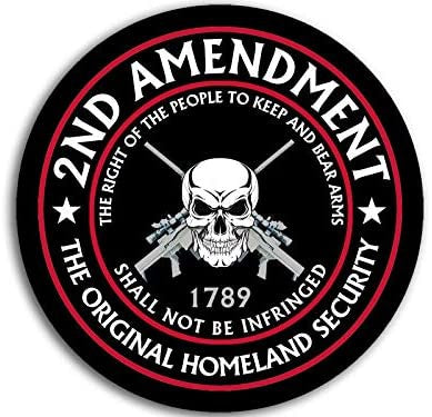 4"x4" American Vinyl Round 2nd Amendment The Original Homeland Security Sticker (Right Bear arms Gun NRA)