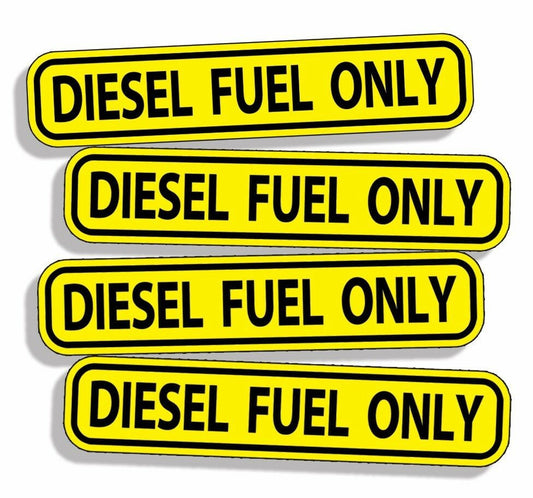 4Pcs Diesel FUEL ONLY Sticker Door Label Can Semi Truck Engine Vehicle Vinyl Decal