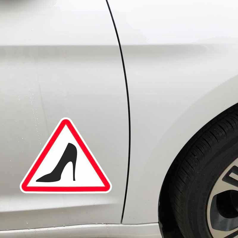 15CM*12.2CM Caution Lady Driver Funny Women Girl Windows Car Sticker Decal PVC