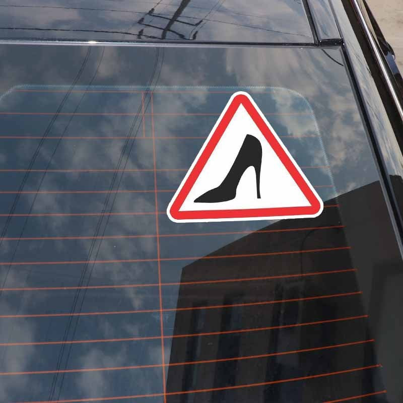 15CM*12.2CM Caution Lady Driver Funny Women Girl Windows Car Sticker Decal PVC