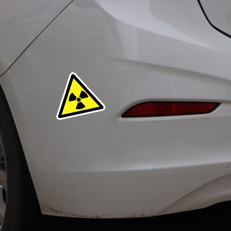 14.4CM*12.5CM Danger Radiation Risk Car Sticker PVC Warning Decal