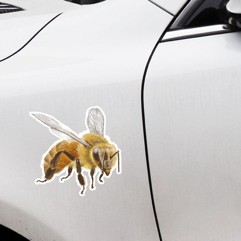 14CM*14.1CM Cartoon Creative Bee PVC Sticker Car Decal