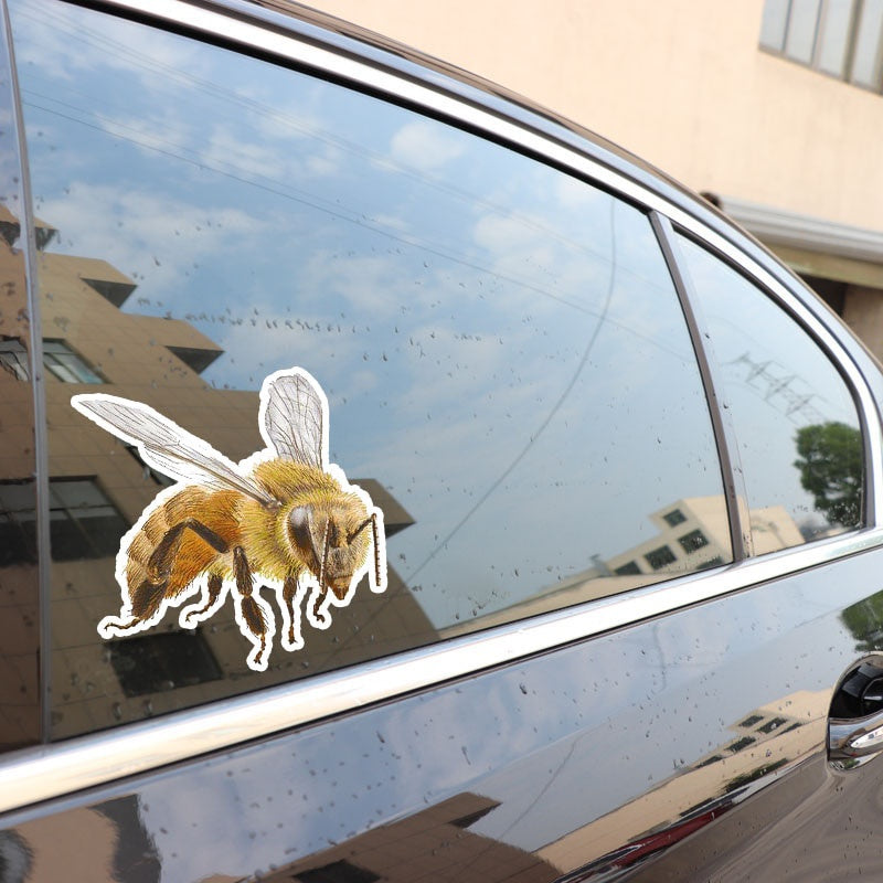 14CM*14.1CM Cartoon Creative Bee PVC Sticker Car Decal