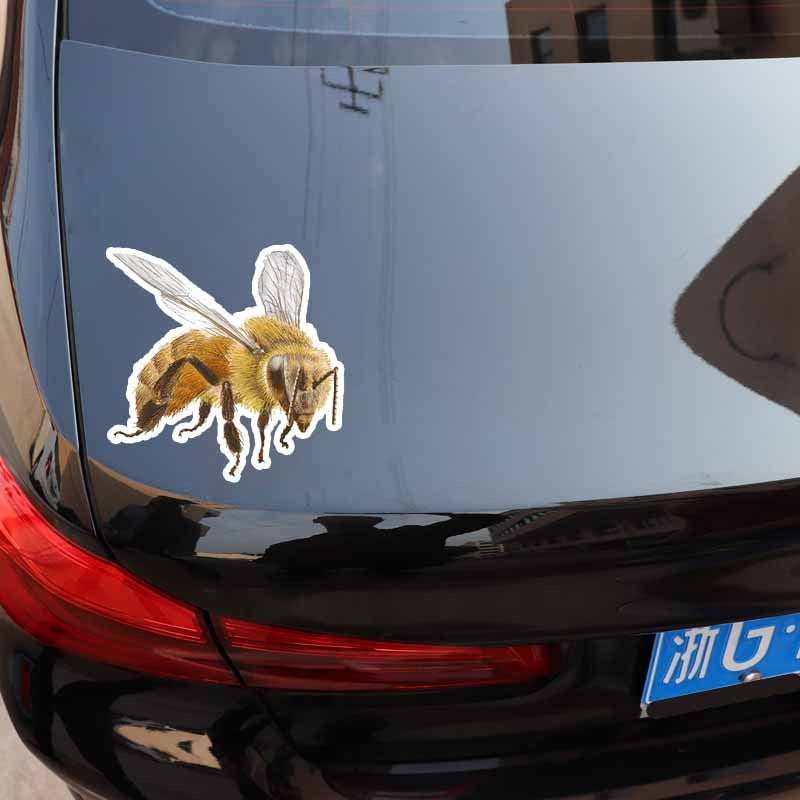 14CM*14.1CM Cartoon Creative Bee PVC Sticker Car Decal