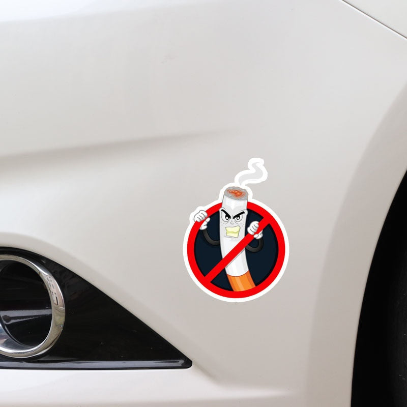 7.8CM*10.8CM Danger Car Sticker PVC Funny No Smoking Warning Decal