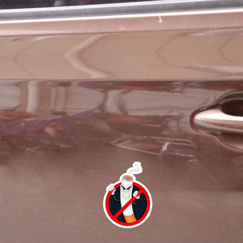 7.8CM*10.8CM Danger Car Sticker PVC Funny No Smoking Warning Decal
