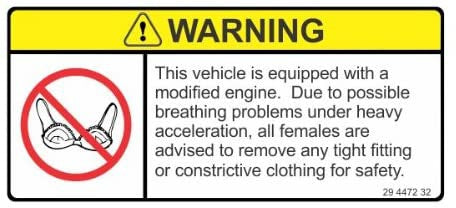 4.5"x2" Warning This Vehicle is Equipped with Modified Engine Funny Joke JDM Vinyl Decals Bumper Stickers