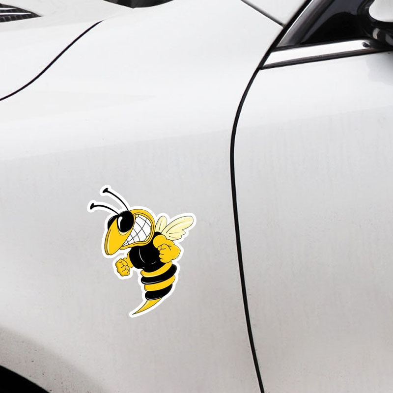 13.2CM*16.2CM A Ferocious Bee PVC Sticker Car Originality Decal