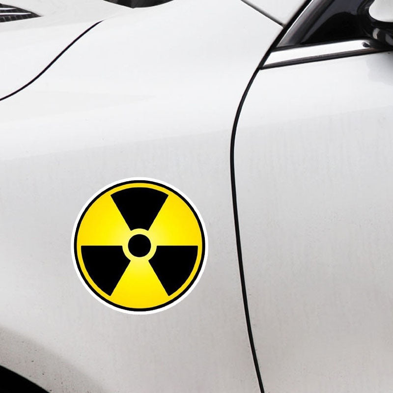 14CM*14CM Funny Nuclear Radiation Warning Car Sticker PVC Decal