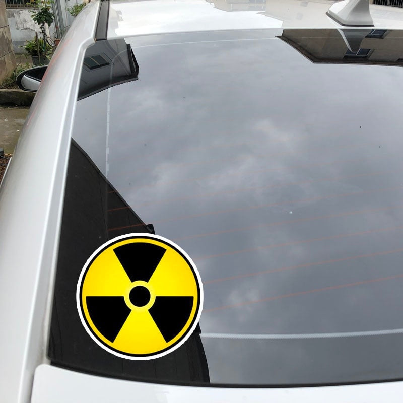 14CM*14CM Funny Nuclear Radiation Warning Car Sticker PVC Decal