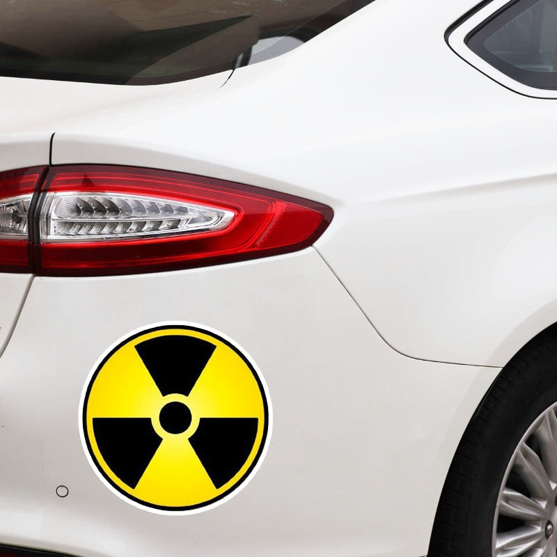 14CM*14CM Funny Nuclear Radiation Warning Car Sticker PVC Decal