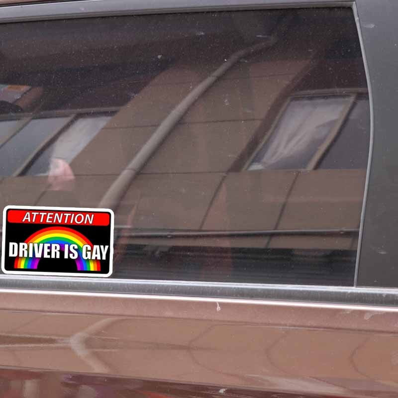 2X 11.4CM*6.7CM Creative Car Driver Is Gay PVC Decal Stickers