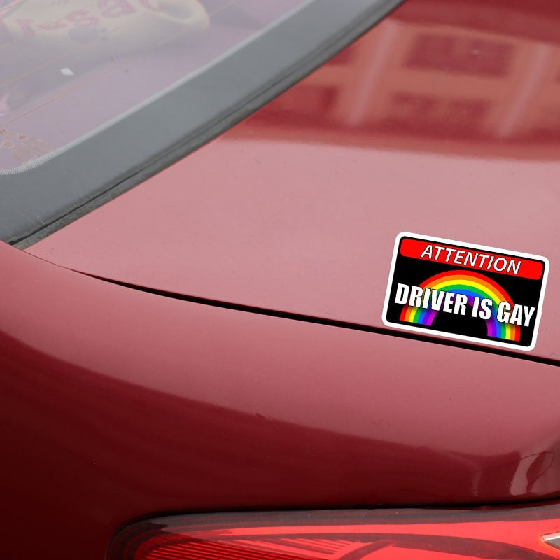 2X 11.4CM*6.7CM Creative Car Driver Is Gay PVC Decal Stickers