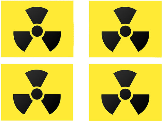 5"x4" Nuclear Radiation Warning Symbol Sign 4 Pack Hazard Radioactive Bumper Window Sticker Car Decal