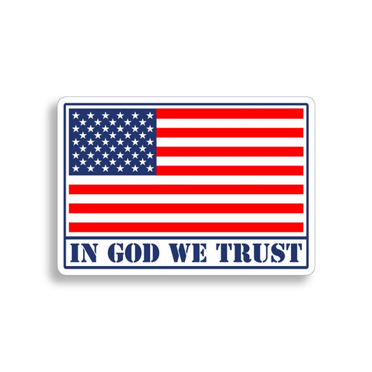 In God We Trust Sticker USA American Flag Laptop Car Vehicle Window Bumper Decal