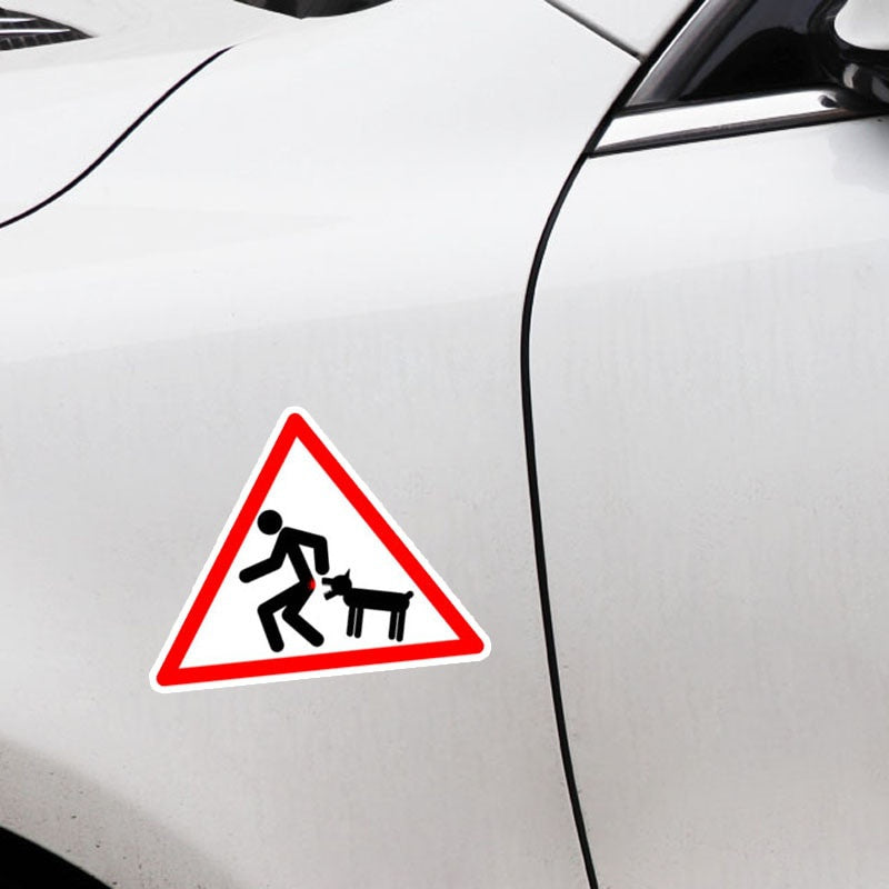 10.8CM*8.4CM Funny Caution Wicked Dog Car Sticker PVC  Decal