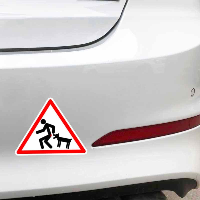 10.8CM*8.4CM Funny Caution Wicked Dog Car Sticker PVC  Decal