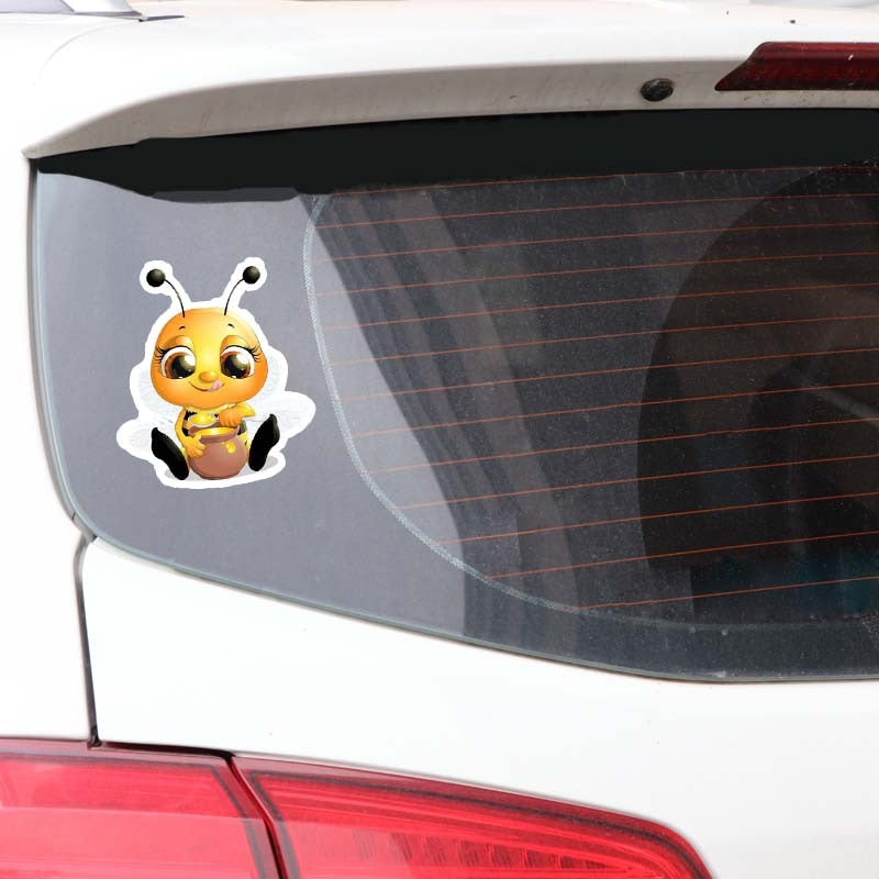 13.7CM*15.9CM Bees That Eat Honey PVC Decal Car Sticker