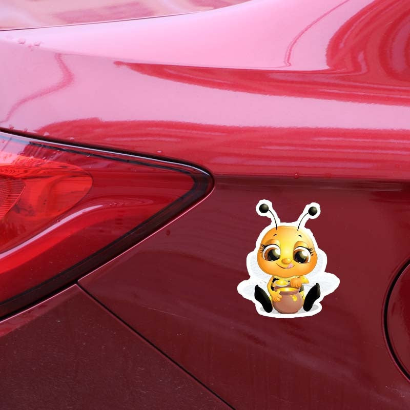 13.7CM*15.9CM Bees That Eat Honey PVC Decal Car Sticker