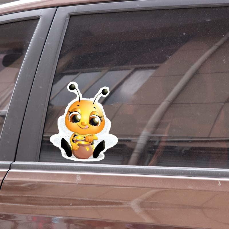 13.7CM*15.9CM Bees That Eat Honey PVC Decal Car Sticker