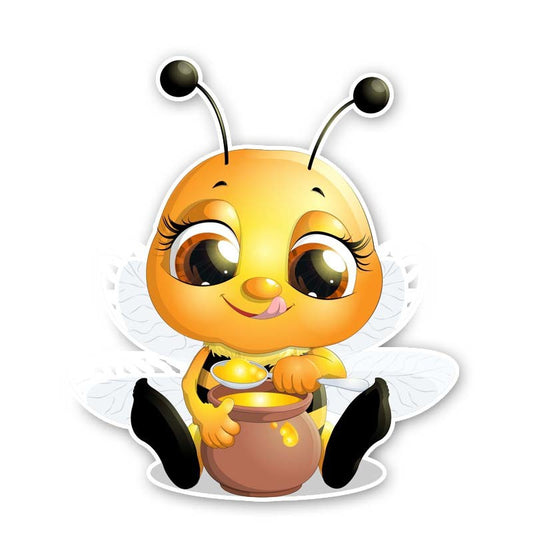 13.7CM*15.9CM Bees That Eat Honey PVC Decal Car Sticker