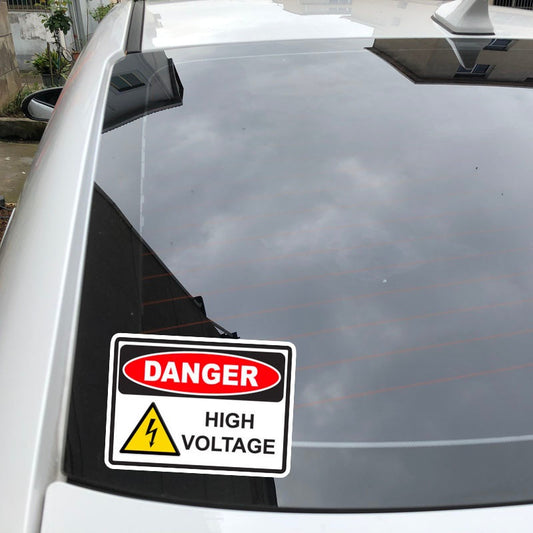 13.9CM*10CM Car Sticker Danger High Voltage Creative Funny PVC Decal