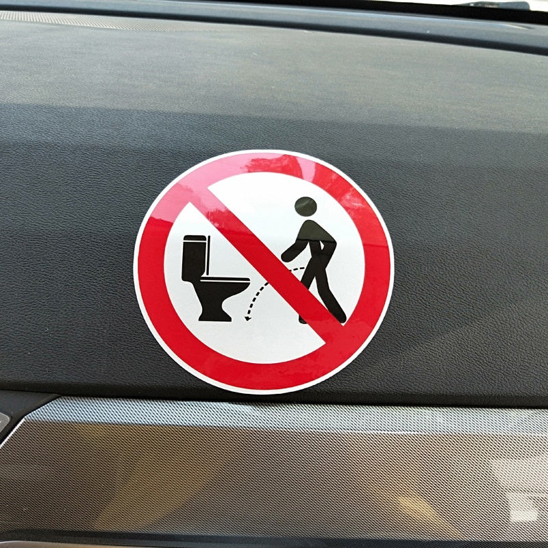 11.5CM*11.5CM Warning NO Hit The Toilet Car Sticker PVC Decal